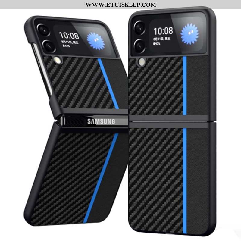 Etui do Samsung Galaxy Z Flip 4 Etui Folio Linia Z Włókna Węglowego